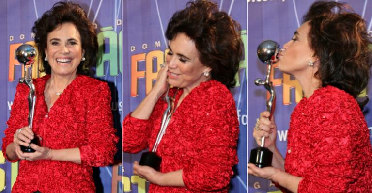 Regina Duarte é homenageada com troféu Mario Lago no ‘Domingão do Faustão’