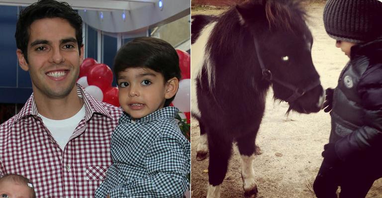 Filho de Kaká e Caroline ganha pônei de presente