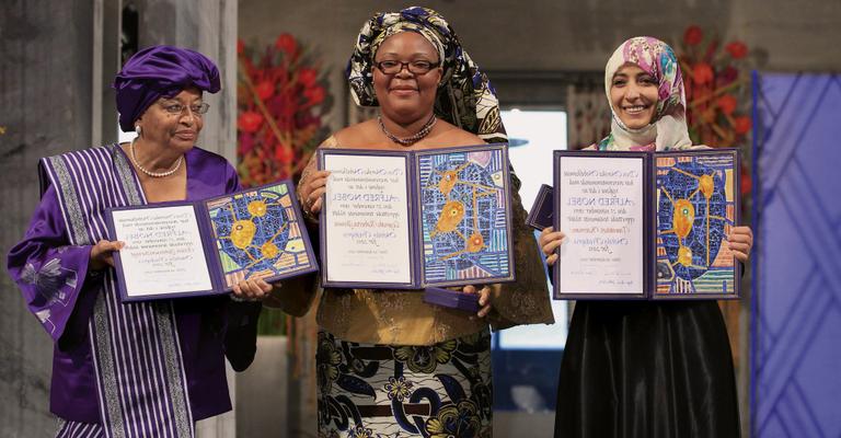 Nobel da Paz consagra a força de trio de mulheres
