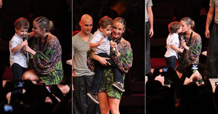 Claudia Leitte exibe quatro looks e recebe o filho Davi em gravação de DVD