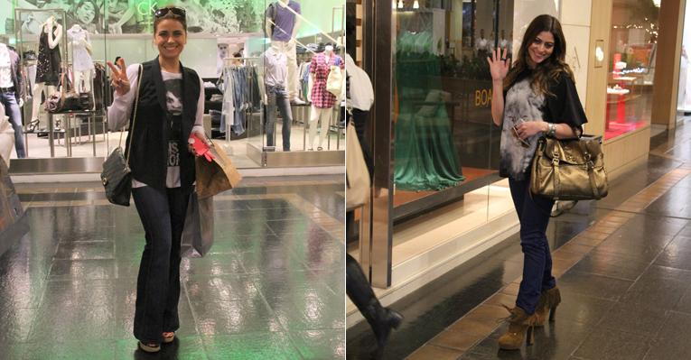 Às vésperas do Natal, Giovanna Antonelli e Carol Castro vão às compras em shoppings do Rio