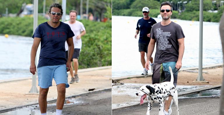 Alexandre Borges e Marcelo Valle aproveitam o domingo de sol no Rio de Janeiro