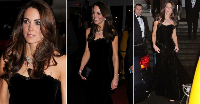 Kate Middleton brilha com look preto em noite de prêmio em Londres