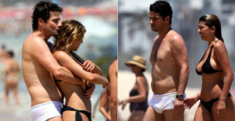 Marcelo Serrado, intérprete de Crô em ‘Fina Estampa’, vai à praia com sua namorada
