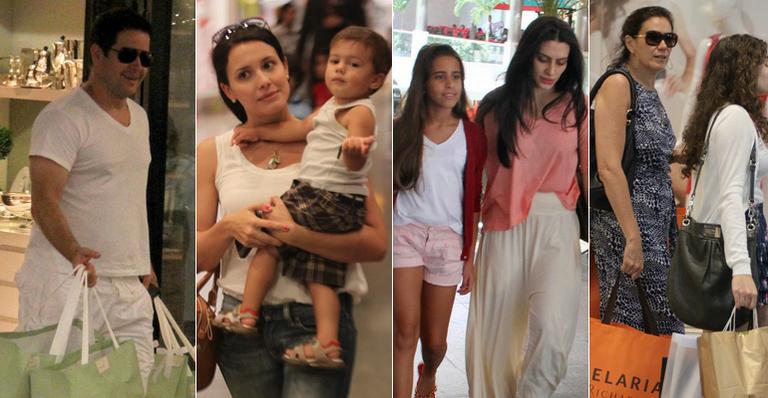 Murilo Benício, Juliana Knust e Cleo Pires fazem compras em shoppings