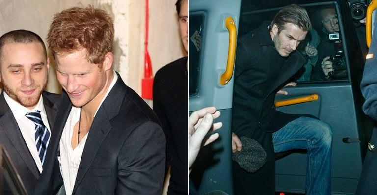 Príncipe Harry e David Beckham curtem noite londrina