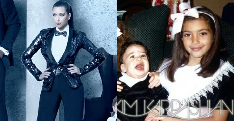 Kim Kardashian abre álbum de fotos natalinas de sua família