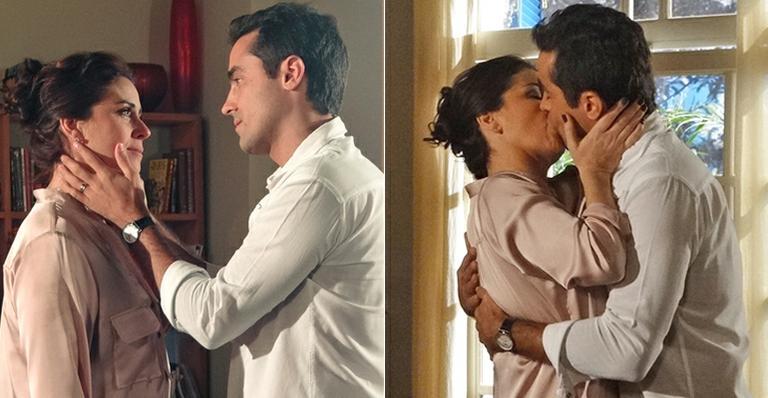 Vicente se declara e beija Claudia em ‘Aquele Beijo’