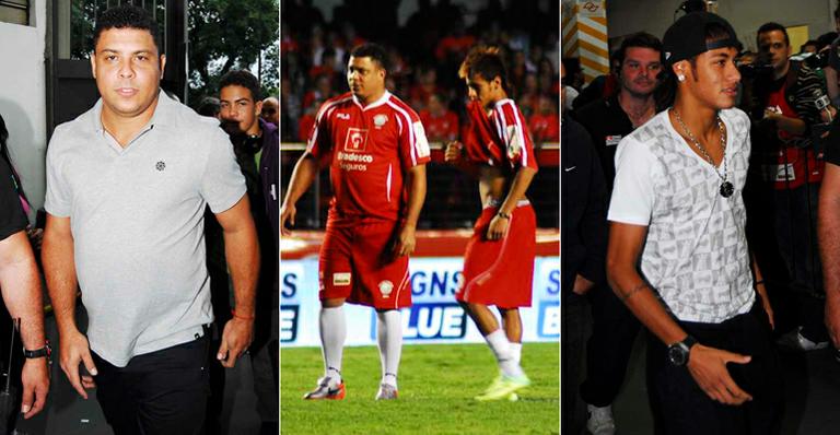 Ronaldo e Neymar jogam futebol juntos no estádio do Morumbi