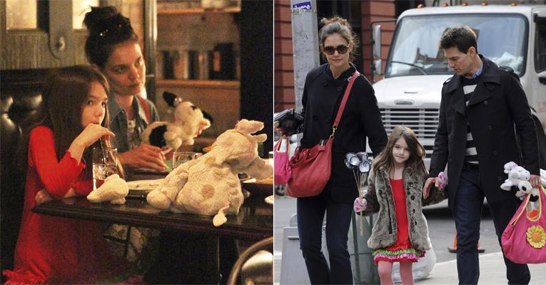 Katie, Suri e Tom passeiam por Nova York