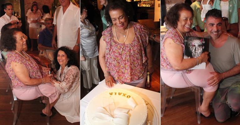 Mãe Carmen recebe Gal Costa e Fause Haten em seu aniversário