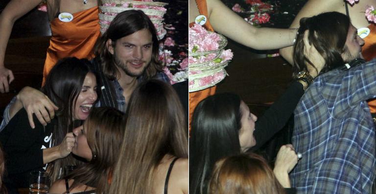 Ashton Kutcher curte festa com suposta nova namorada