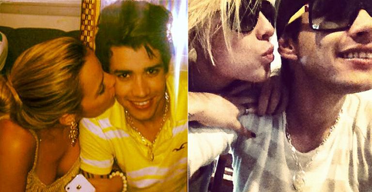 Gusttavo Lima ganha beijo da namorada, Karen Kounrouzan