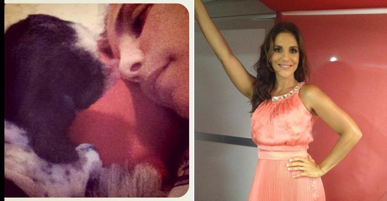 Ivete Sangalo em momento carinhoso com seu cachorro