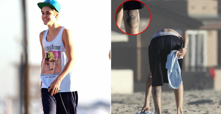 Justin Bieber tatua Jesus Cristo na perna