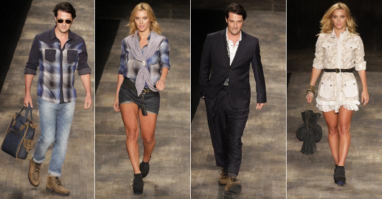 Carolina Dieckmann e Marcelo Serrado desfilam no Fashion Rio