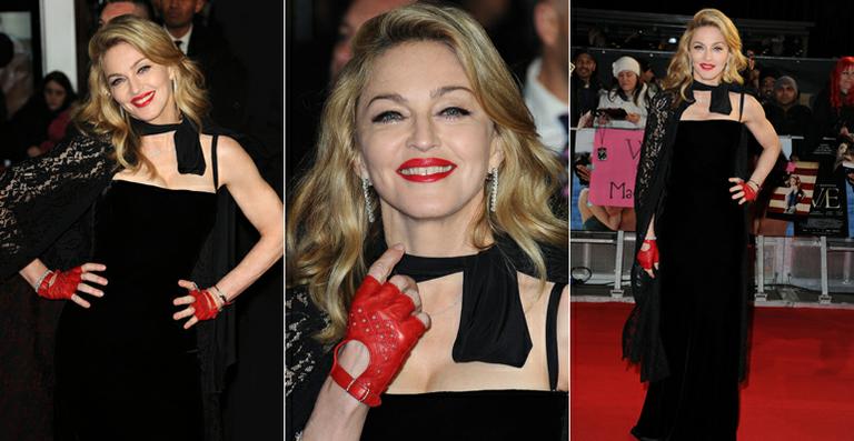 Madonna brilha e chama atenção com acessórios em estreia de seu filme