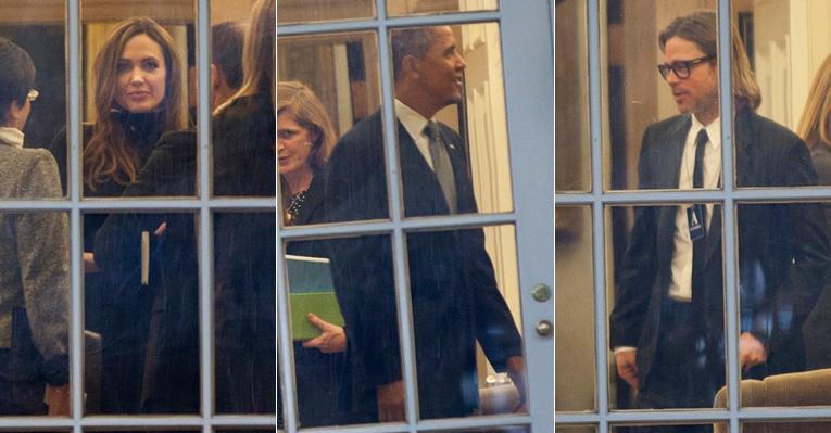Brad Pitt e Angelina Jolie visitam Barack Obama na Casa Branca