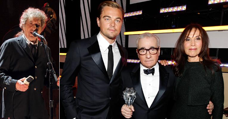 Bob Dylan e Leonardo DiCaprio em tributo a Martin Scorsese no Critics’ Choice Awards 2012
