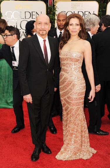 Sir Ben Kingsley e Daniela Lavender no Globo de Ouro