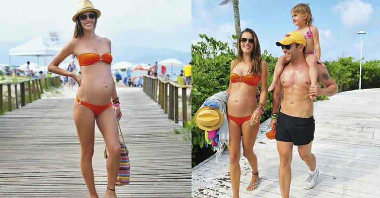 Grávida, Alessandra Ambrosio aproveita férias em Florianópolis