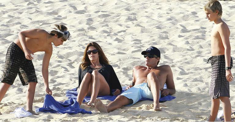 Cindy Crawford aproveita o México com a família