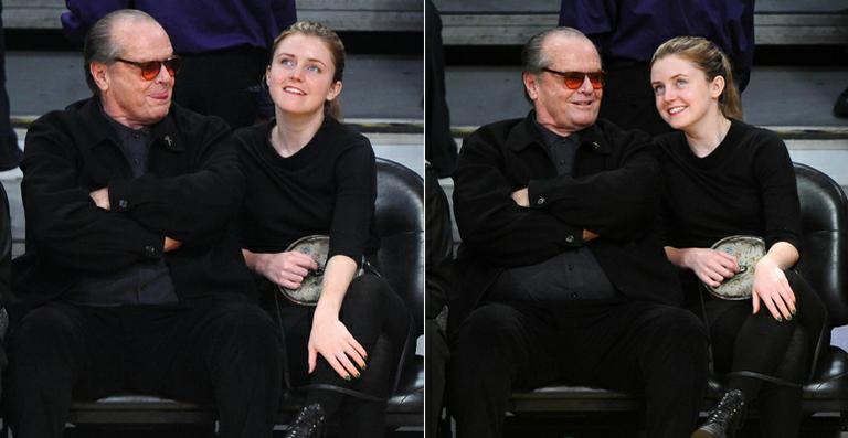 Jack Nicholson leva filha para assistir a jogo de basquete