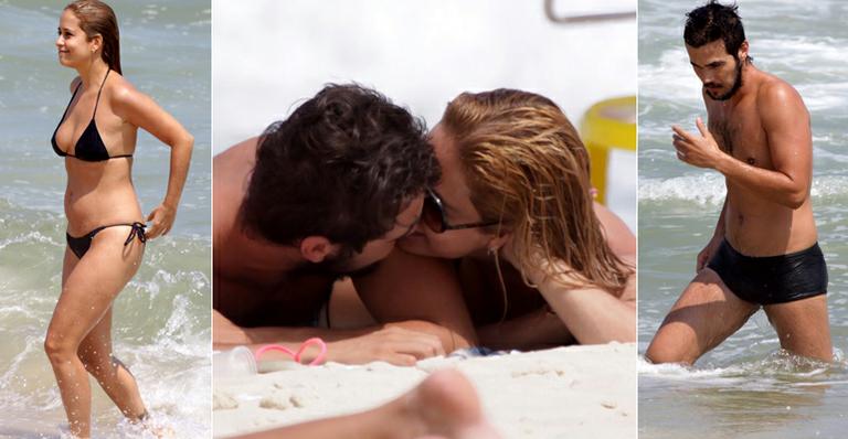 Romance de Paloma Duarte e Bruno Ferrari na praia