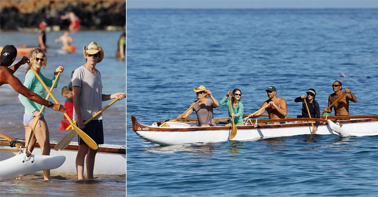 Kyra Sedgwick e Kevin Bacon al mare
