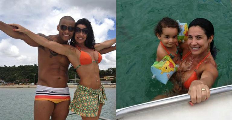 Scheila Carvalho comemora o aniversário do amado, Toni Sales, em iate