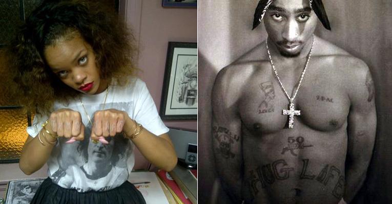 Rihanna faz tatuagem em homenagem a Tupac