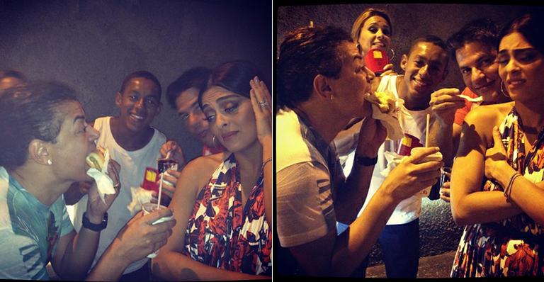 Juliana Paes resiste a junk food e continua na dieta