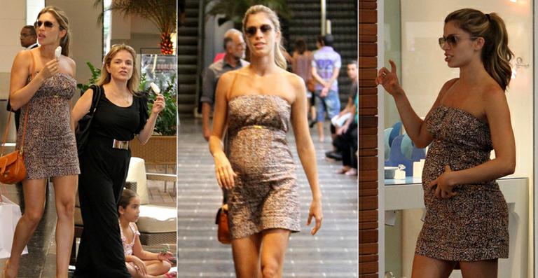 Com barriguinha de cinco meses, Grazi Massafera passeia pelo shopping
