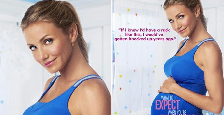 Grávida, Cameron Diaz estampa cartaz de filme