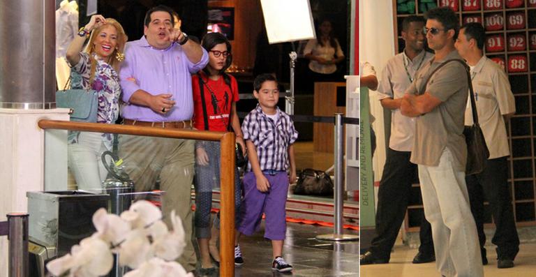 Marcos Pasquim fica de olho em Danielle Winits e Leandro Hassum em filmagem