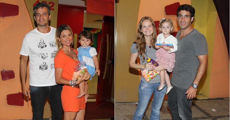 Casais famosos levam seus herdeiros em aniversário de amiguinho