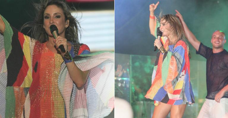 Grávida, Claudia Leitte faz show agitado