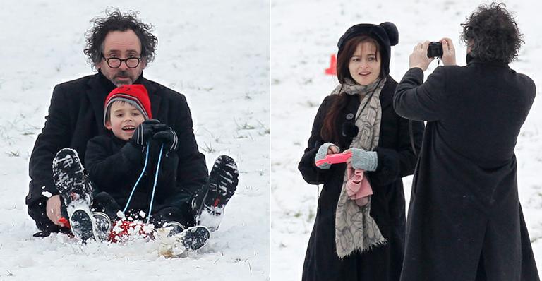 Tim Burton se aventura na neve com sua Helena Bonham e herdeiros