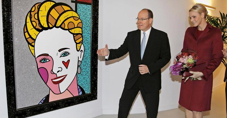 Quadro de Romero Britto decora fundação solidária de Charlene Wittstock