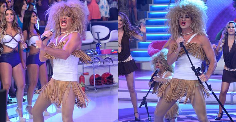 Rodrigo Faro se transforma em Tina Turner no programa ‘O Melhor do Brasil’