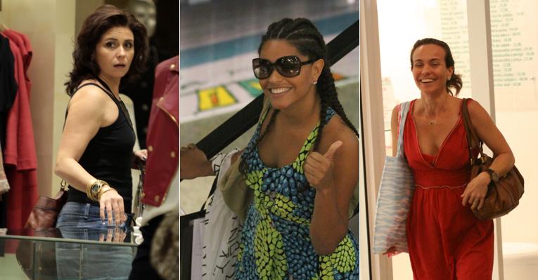 Giovanna Antonelli, Juliana Alves e Flávia Monteiro passeiam por shopping no Rio