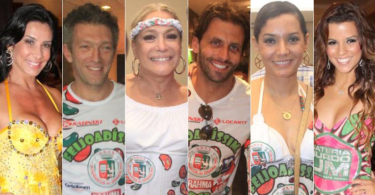Famosos curtem feijoada das escolas de samba no Rio de Janeiro