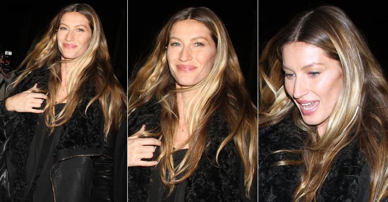 Sorridente, Gisele Bündchen prova ter superado derrota do marido no Super Bowl