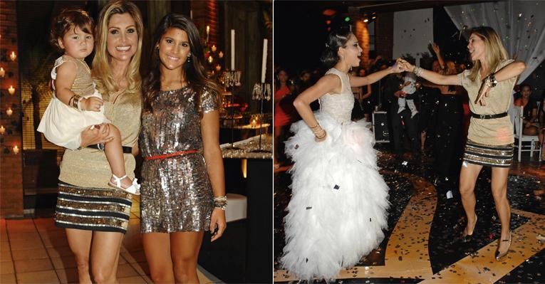 Flávia Alessandra abençoa os 15 anos de sua afilhada Katrine