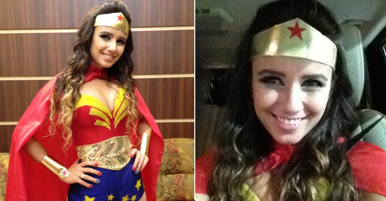 Paula Fernandes vira ‘Mulher Maravilha’ em festa à fantasia