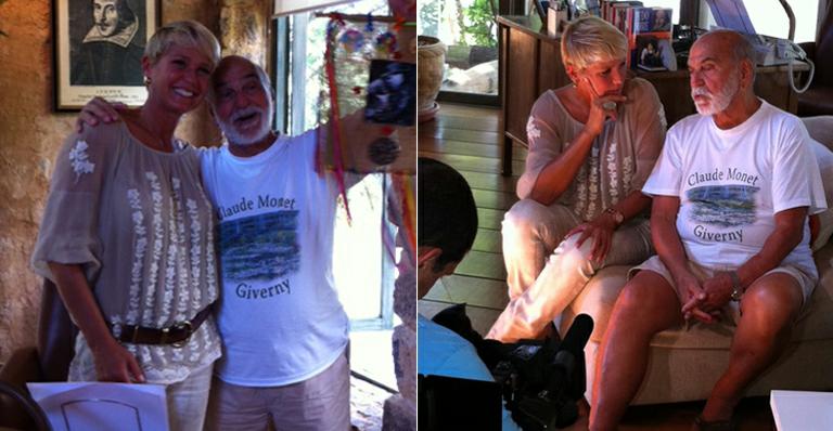 Xuxa visita fazenda de Lima Duarte no interior de SP