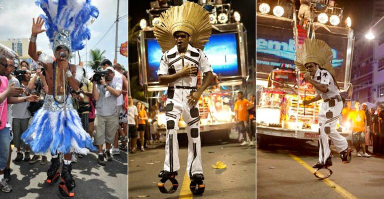O truque de Carlinhos Brown para ficar 15 cm mais alto no carnaval de Salvador