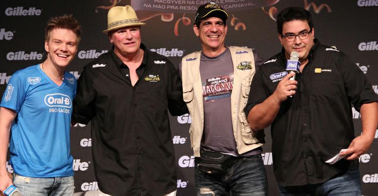 Richard Dean Anderson, Durval Lelys e Michel Teló juntos no Carnaval de Salvador