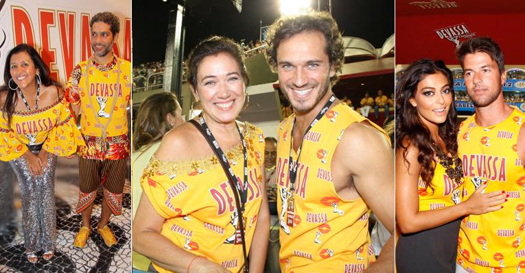 Famosos se jogam na 1ª noite do carnaval do Rio de Janeiro