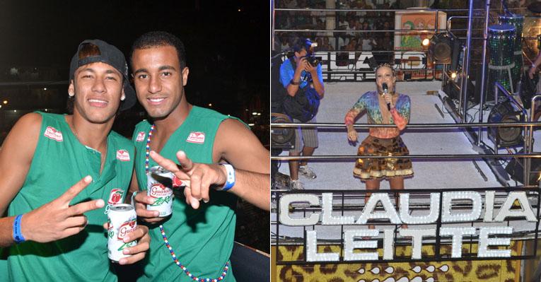 Jogadores de futebol Neymar e Lucas curtem ao som de Claudia Leitte
